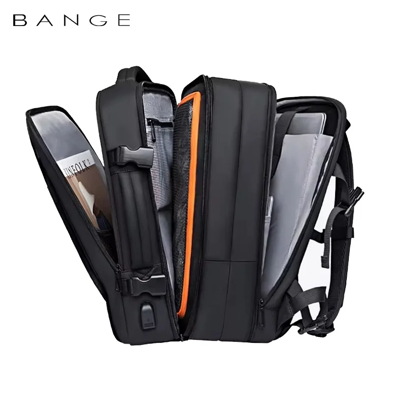 Sbe4591a0d10f410a9ea8e380a8b37f04F.webp BANGE Expandable Men's Backpack Waterproof 17.3 in Laptop Backpack Man Large Capacity Hiking Travel Bag Male Backpacks for Men - Image 1